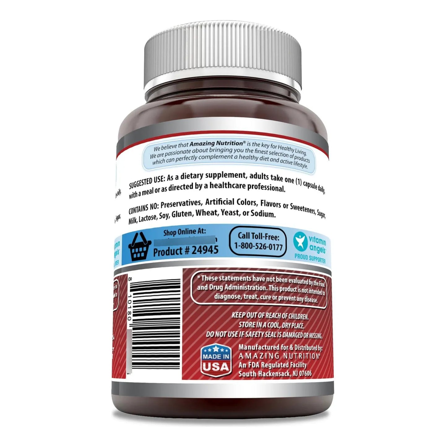 Niacina Vitamina B3 250 Mg 180 Capsulas Amazing Formulas Suplemento Usa