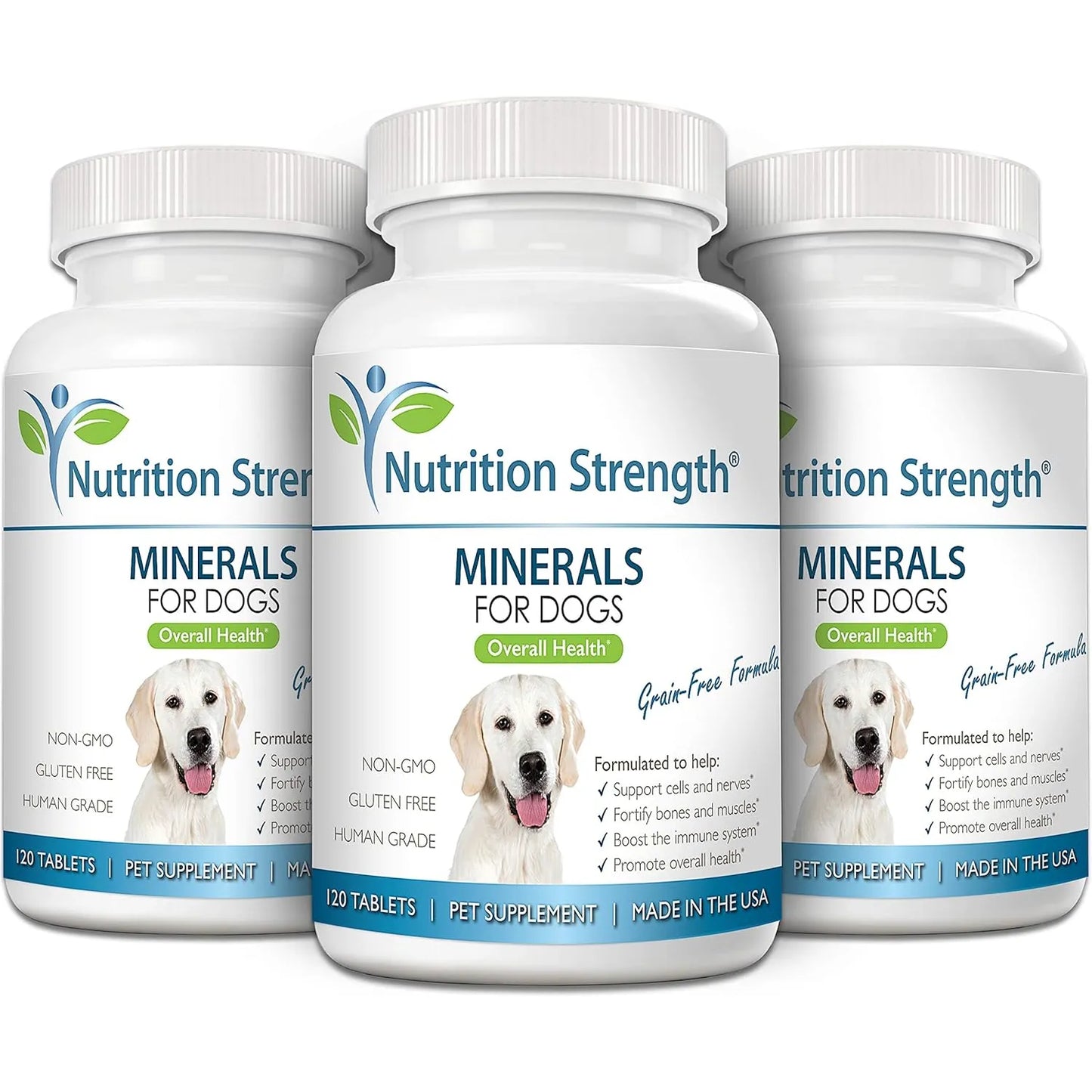Minerales Esenciales Para Perros Nutrición Strength 120 Tabletas Huesos Nervios