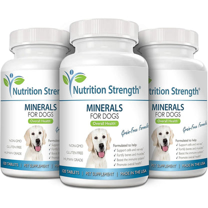 Minerales Esenciales Para Perros Nutrición Strength 120 Tabletas Huesos Nervios