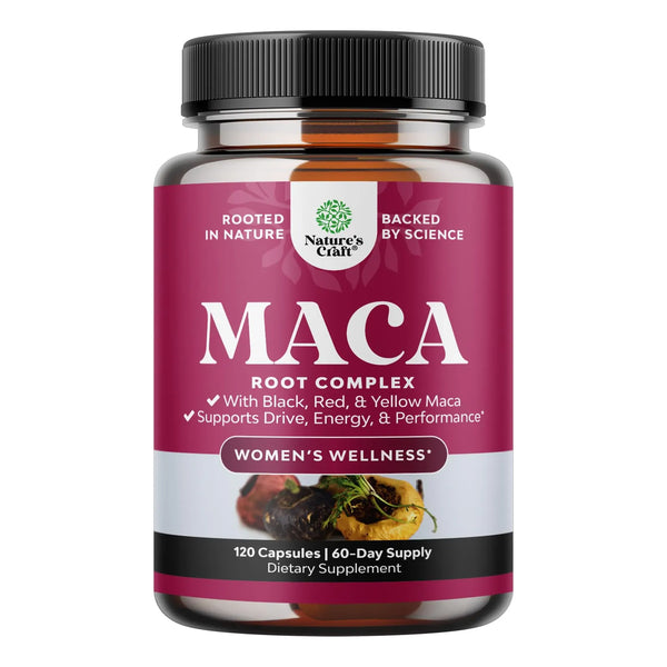 Capsulas De Raiz De Maca Organica Femenina Mezcla Mejorada Energia Y Equilibrio Hormonal