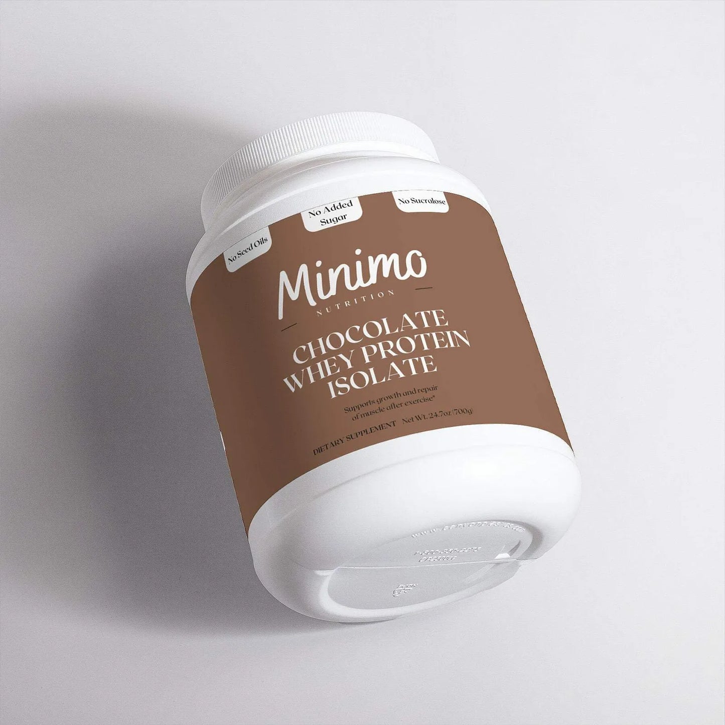 Proteína Aislada De Suero Chocolate 730g Solo 3 Ingredientes Sin Azúcar