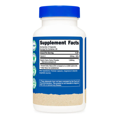 Camu Camu 1000 Mg 120 Cápsulas Orgánicas Certificadas Ccof Sin Gluten