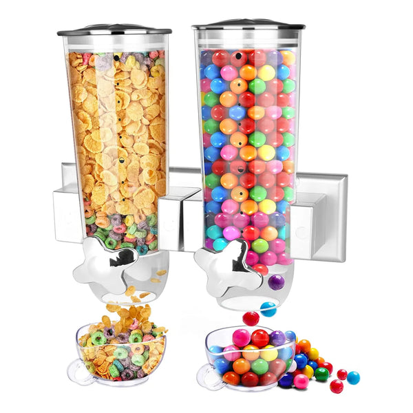 Dispensador De Alimentos Montado En Pared 2 Unidades Transparente 3L Organizador Cocina