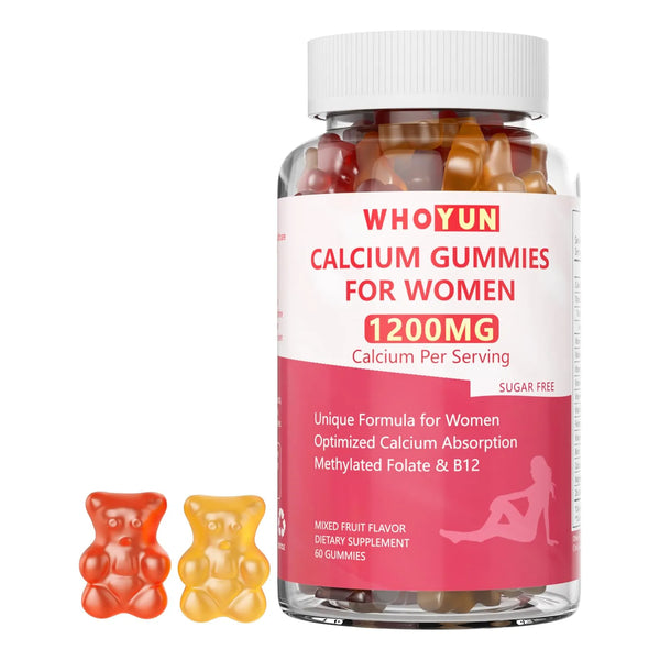 Gomitas Masticables De Calcio 1200 Mg Con Folato B6 B12 D3 Magnesio Zinc