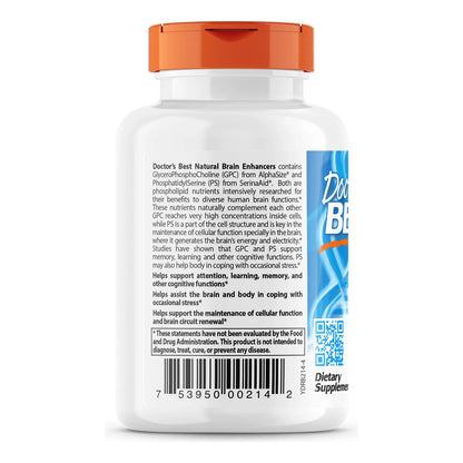 Doctor's Best Potenciadores Cerebrales Naturales 60 Cápsulas Veganas Sin Gluten