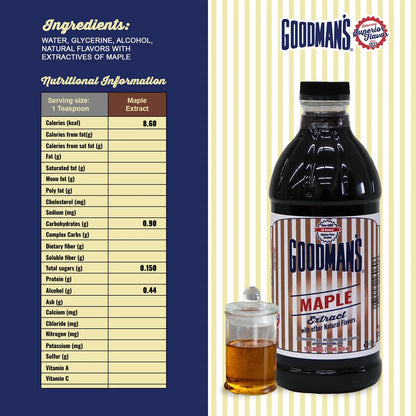 Extracto De Arce Natural Goodman's Bajo En Carbohidratos Y Calorías Aroma Profundo
