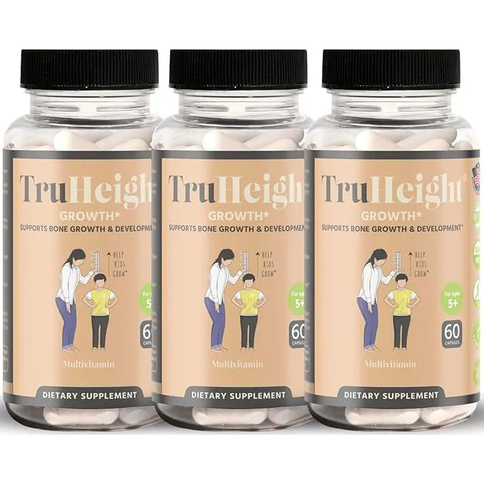 Capsulas Maximizador De Crecimiento De Altura Natural Con Ashwagandha Y Calcio Para Niños Y Adolescentes Paquete De 3