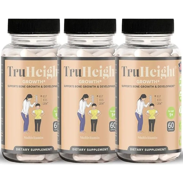 Capsulas Maximizador De Crecimiento De Altura Natural Con Ashwagandha Y Calcio Para Niños Y Adolescentes Paquete De 3