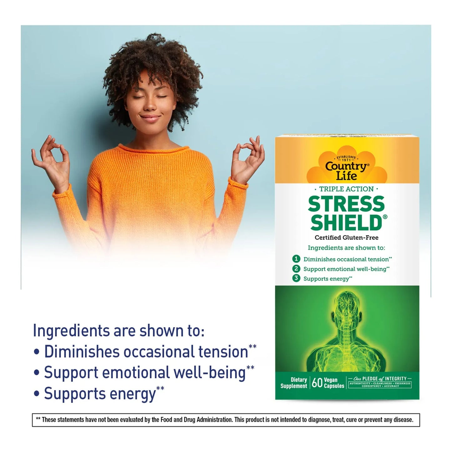 Stress Shield Suplemento Con Ashwagandha Y Vitaminas B Para Aliviar El Estrés Y Aumentar La Energía