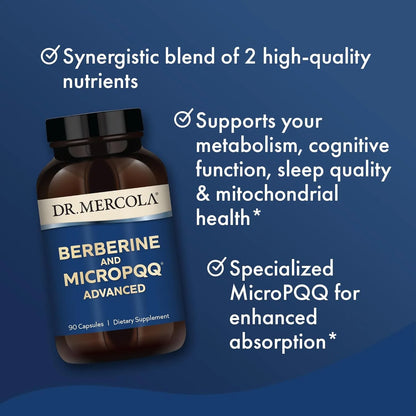 Berberina Y MicroPQQ Avanzados 90 Cápsulas Dr Mercola Apoyo Inmunológico