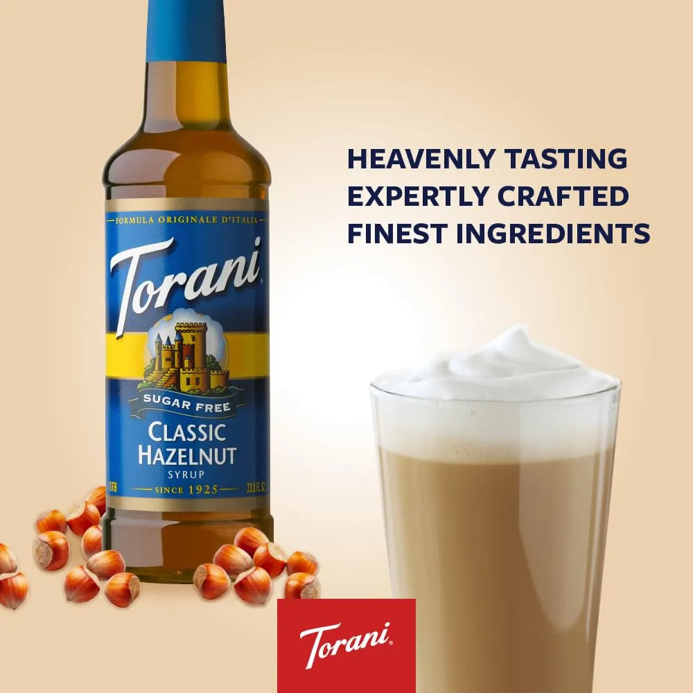 Jarabe Sin Azúcar Sabor Avellana Torani 750 Ml Pack X4 Importado