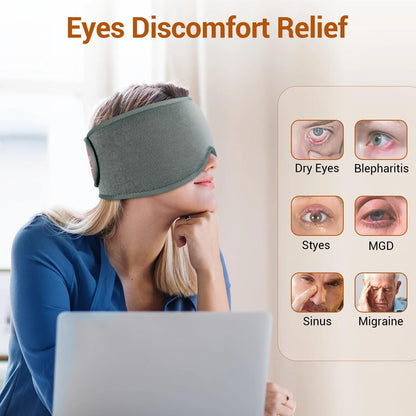 Máscara Térmica Ojos Secos USB Alivia Migraña Fatiga Ocular 3 Niveles Calor