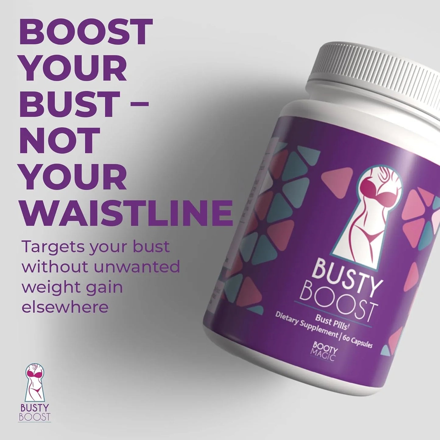 Píldoras Busty Boost Aumento De Busto Natural 60 Cápsulas Fenogreco Y Maca
