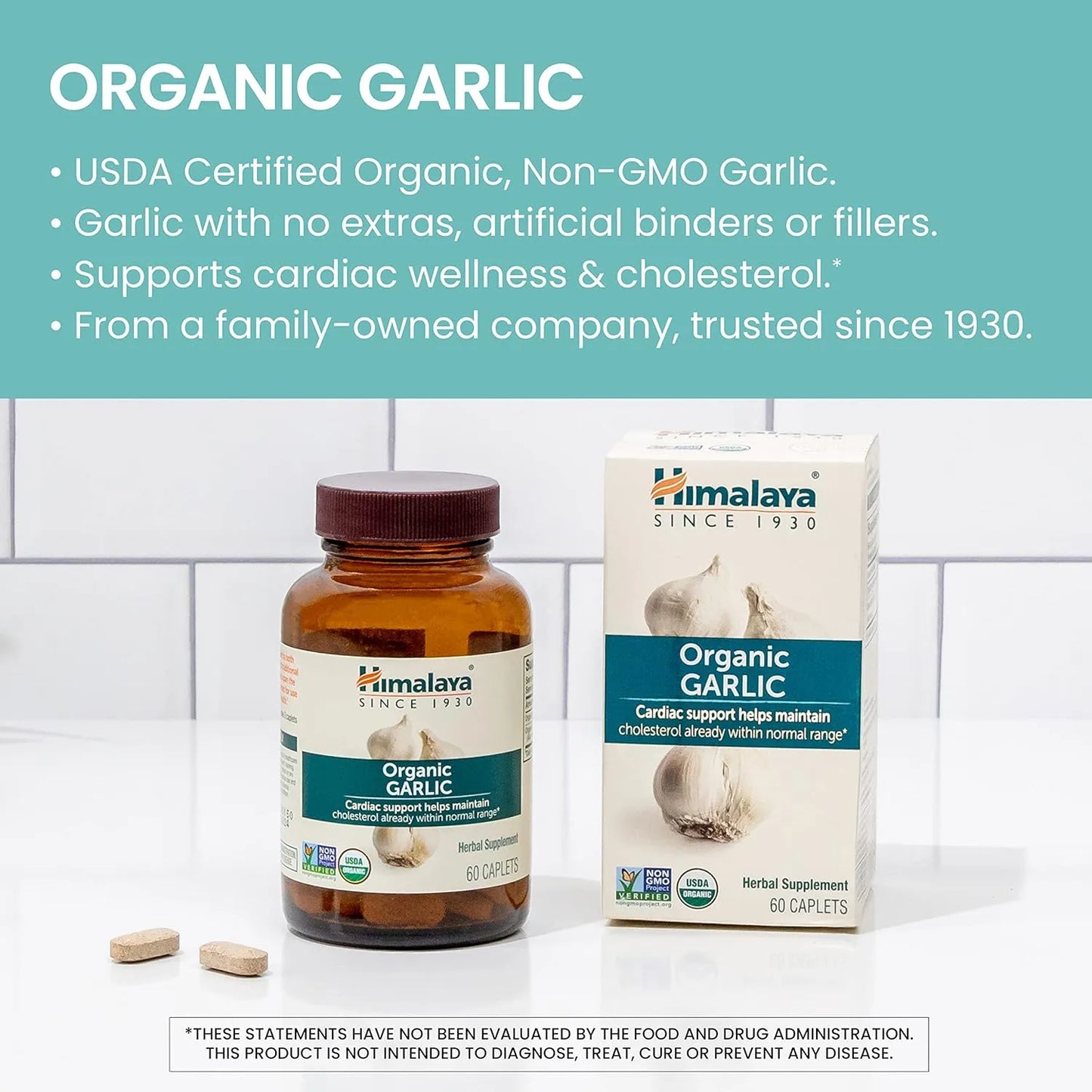 Ajo Organico Himalaya 1400 Mg 60 Capsulas Soporte Cardiaco Y Colesterol