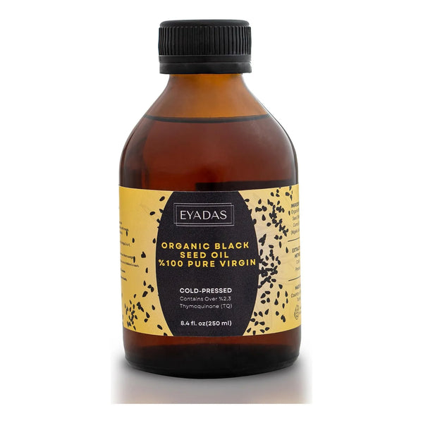 Aceite Organico De Semilla Negra 250 Ml Prensado En Frio Botella Vidrio Ambar