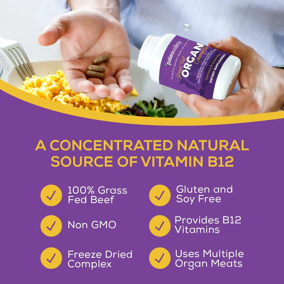 Complejo De Organos Res Alimentada Pasto Hígado Corazón Riñón Liofilizado Energía Natural
