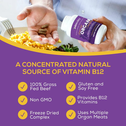 Complejo De Organos Res Alimentada Pasto Hígado Corazón Riñón Liofilizado Energía Natural