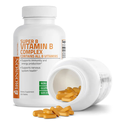 Complejo De Vitaminas B 250 Tabletas Energia Metabolismo Bronson