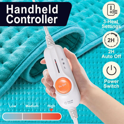 Almohadilla Termica Electrica Extra Grande Para Aliviar Dolor De Espalda Y Menstrual 3 Niveles De Calor