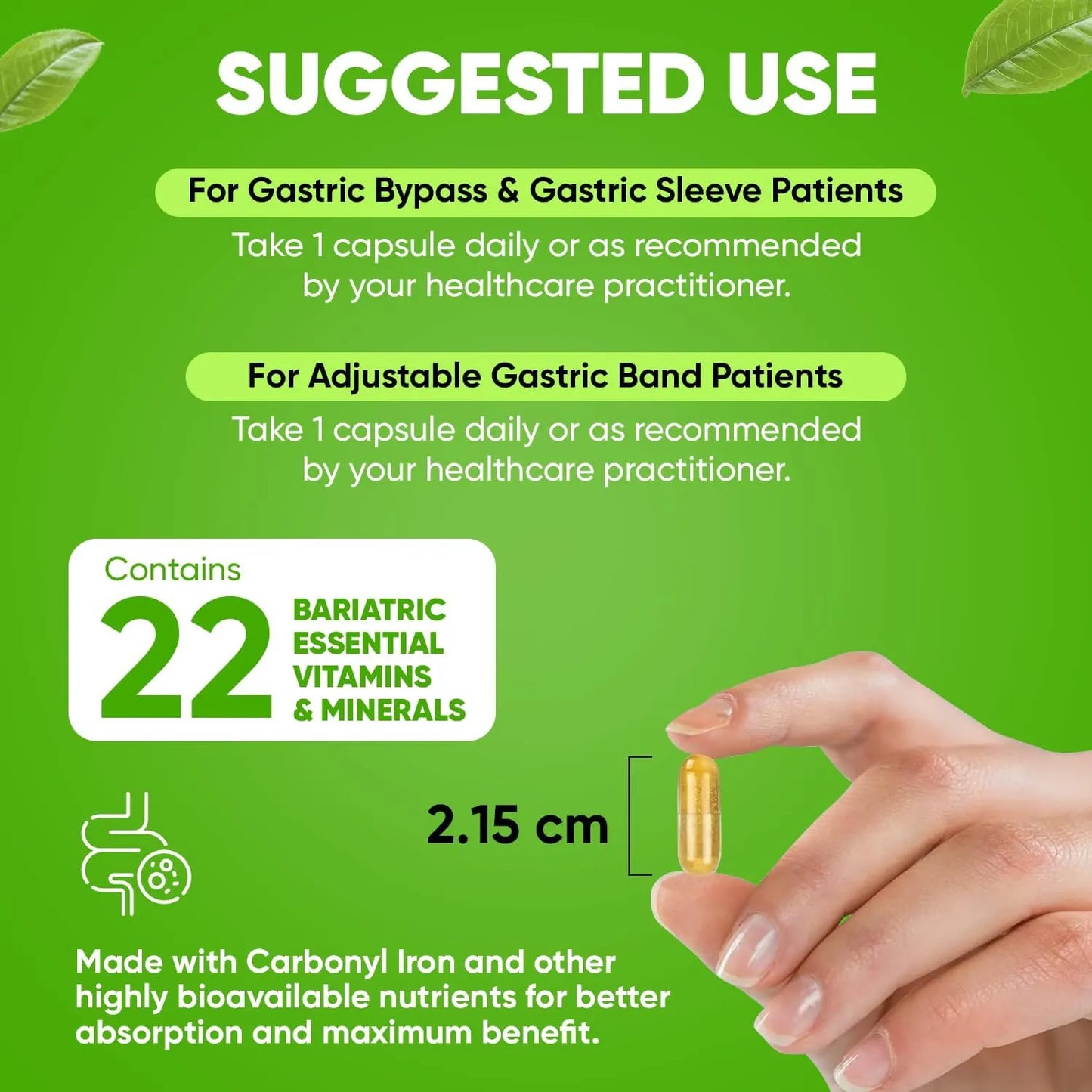 Capsulas Multivitaminicas Bariatricas BariSlim 18 Mg Hierro Suministro 90 Dias