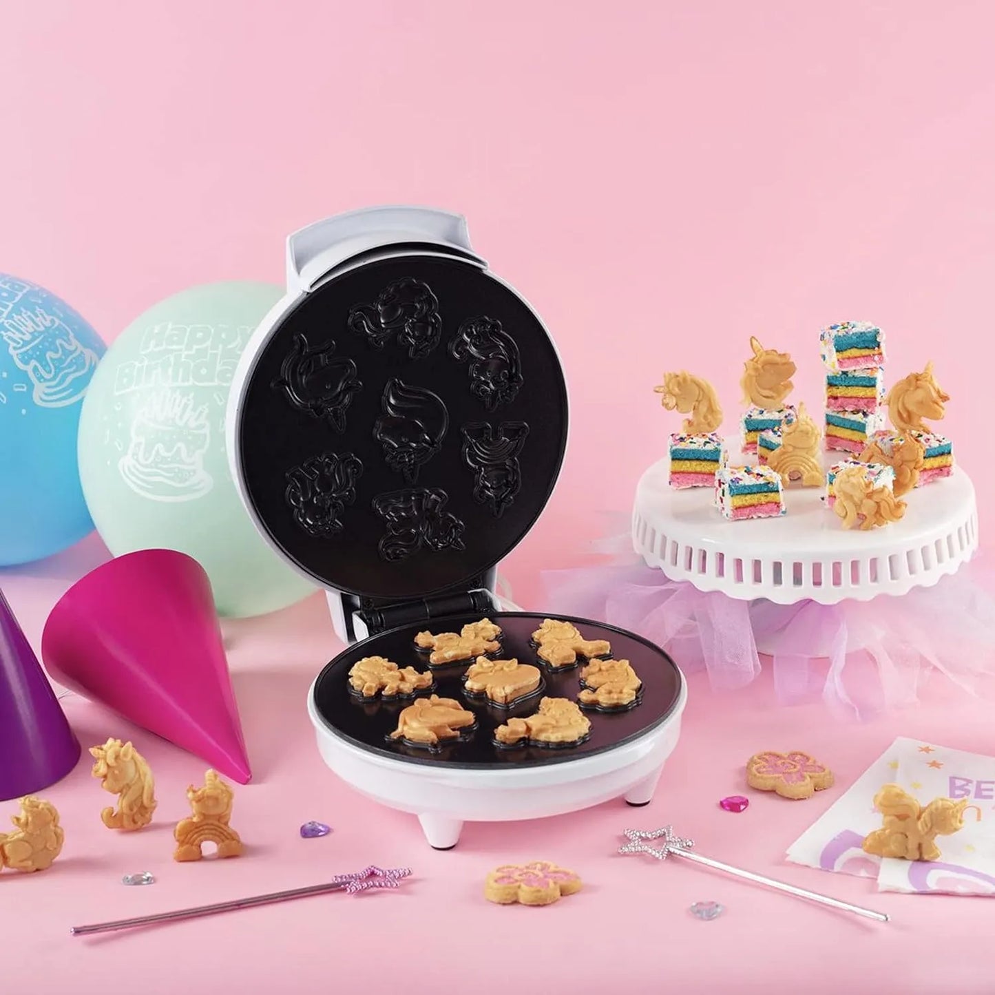 Maquina Waffles Unicornio 7 Figuras Divertidas Desayunos Magicos Antiadherente