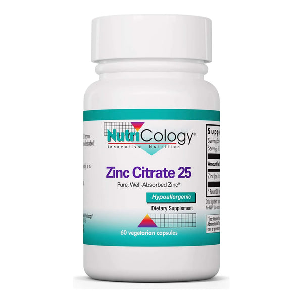 Citrato De Zinc 25 Mg Apoyo Inmunológico Cápsulas Bien Absorbidas 60 Unidades