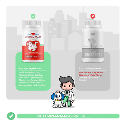 Tabletas Masticables De Arándano Para Perros 120 Unidades Soporte Urinario