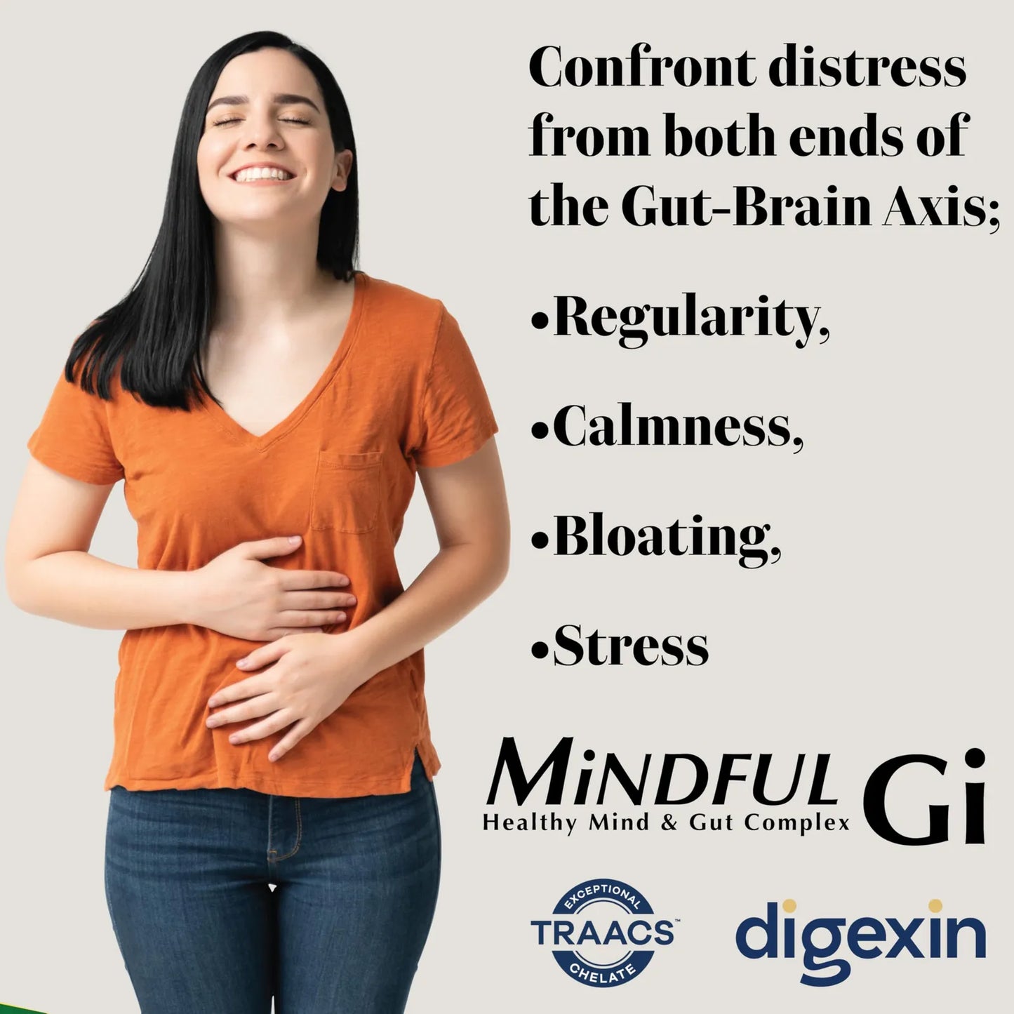 Mindful GI Complejo Mente Intestino Saludable Con Digexina Magnesio L Glutamina Probiótico
