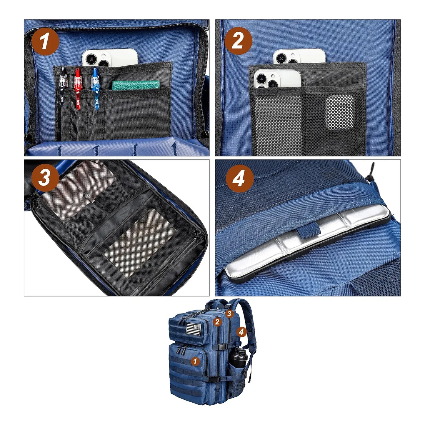 Lhi Mochila Tactica Militar 45L Resistente Al Agua Sistema Molle