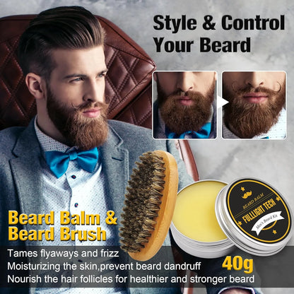 Kit De Barba Premium Con Aceite Bálsamo Y Accesorios Regalo Ideal Para Hombres