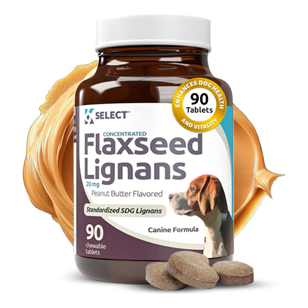 Lignanos Concentrados De Linaza Para Perros 20 Mg 90 Tabletas Sabor Mantequilla De Maní