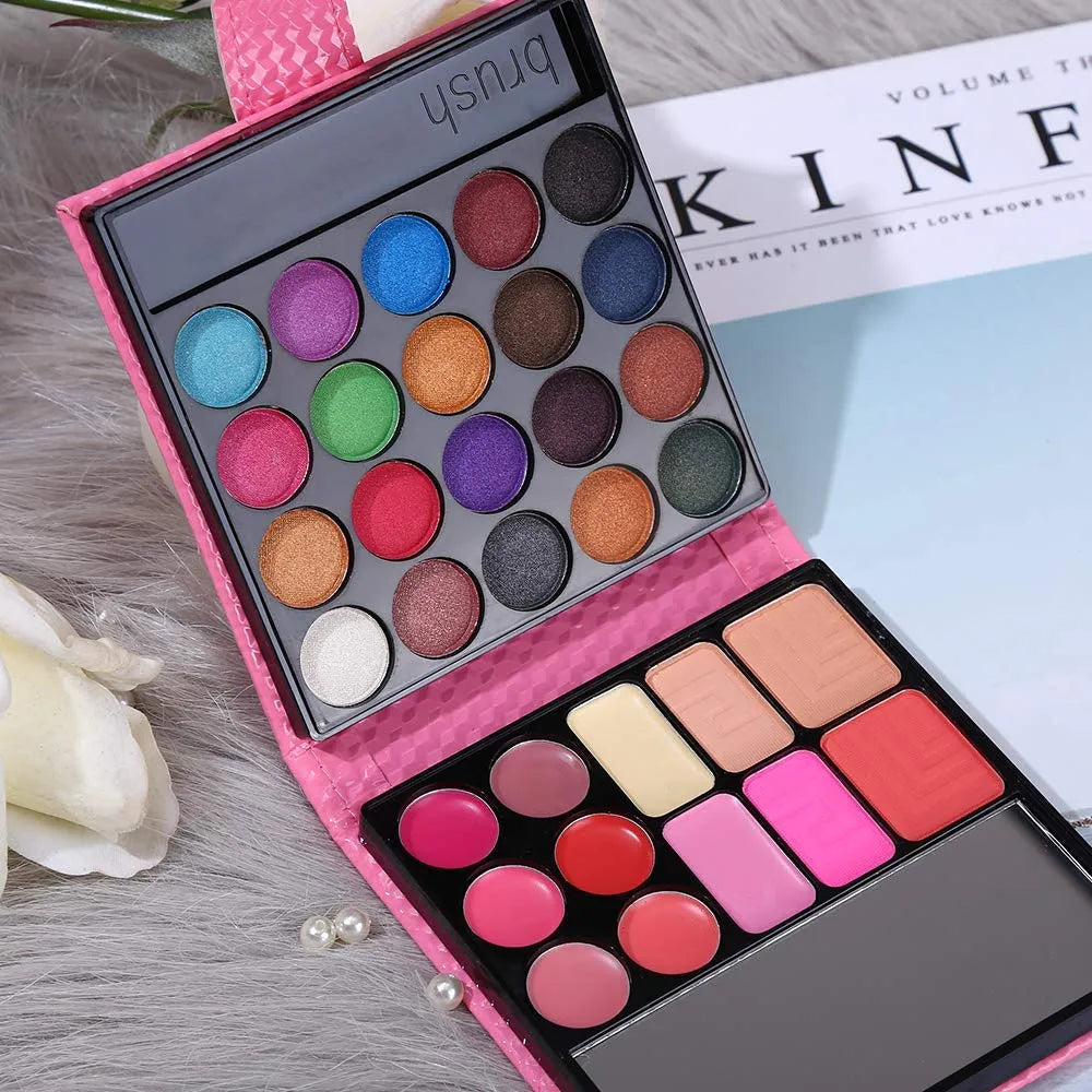 Kit Maquillaje Profesional 20 Sombras 6 Brillos Todo En Uno