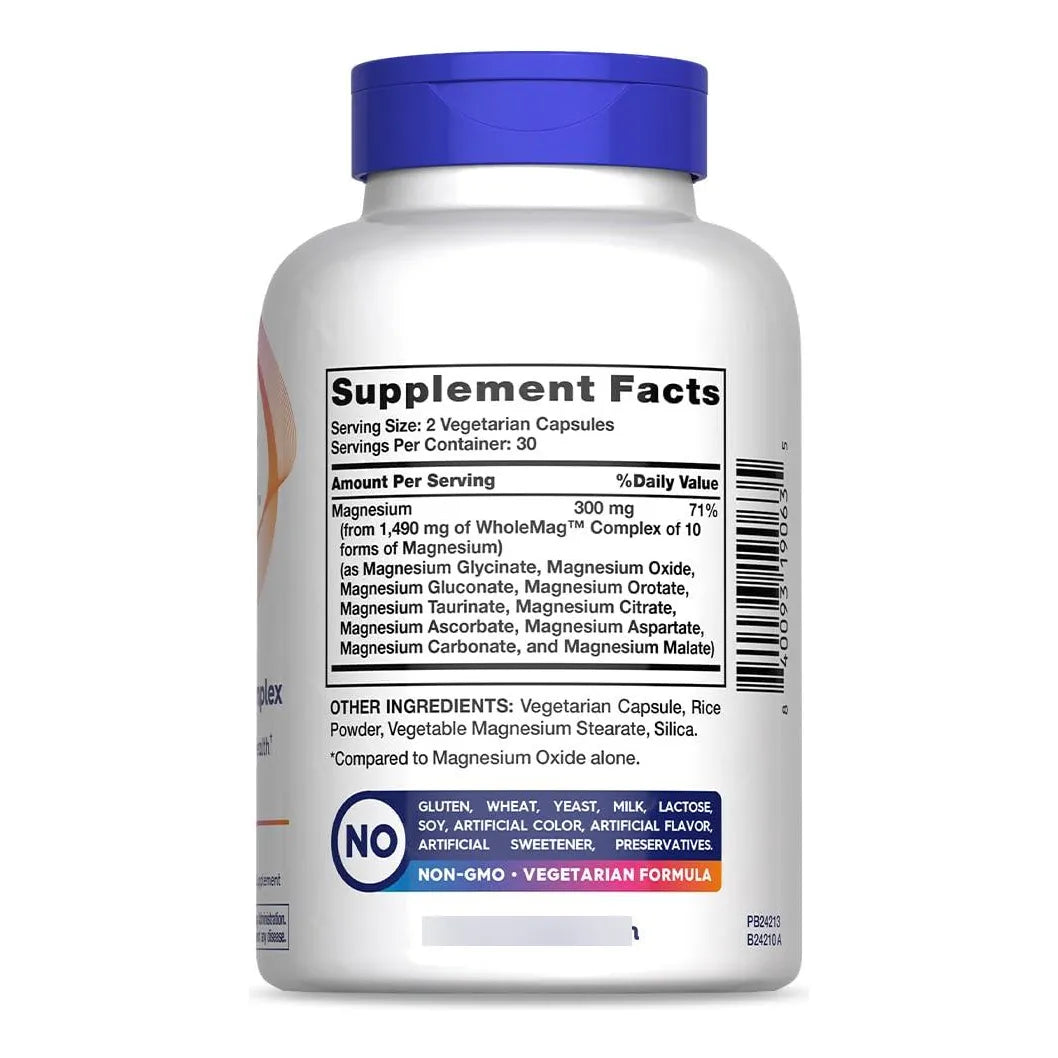 Complejo De Magnesio 10 En 1 60 Capsulas Salud Muscular Osea Y Nerviosa