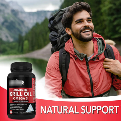 Aceite De Krill Antártico 1000 Mg Cápsulas Blandas Omega 3 EPA DHA