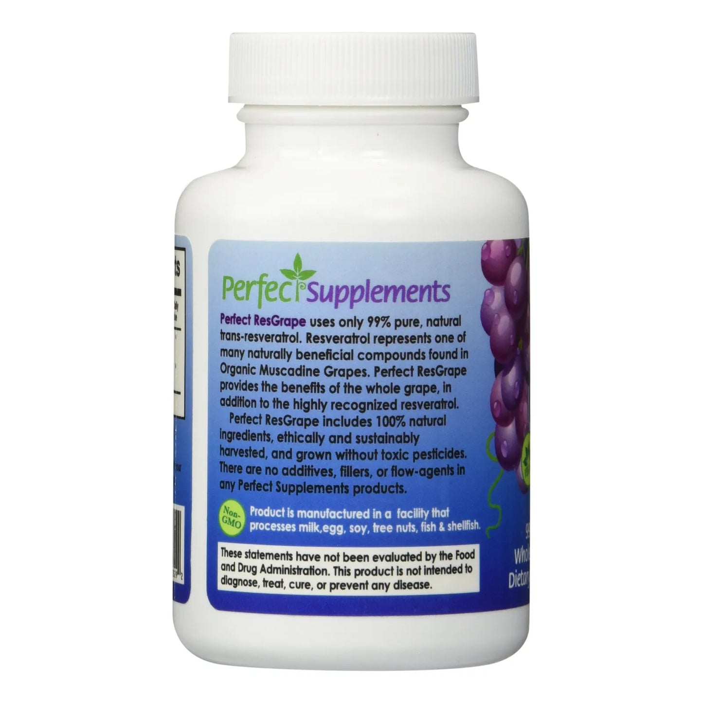 Cápsulas Vegetales Antienvejecimiento Con Resveratrol Y Uva Muscadina 60 Unidades