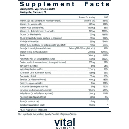 Multivitaminico Premium Con Citrato Malato Cobre Hierro Y Antioxidantes 180 Capsulas