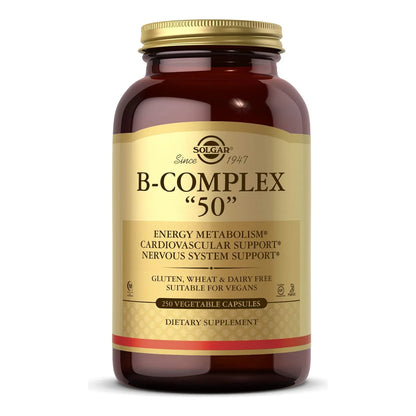 Solgar B Complex 50 250 Capsulas Veganas Metabolismo Energético Y Cardiovascular