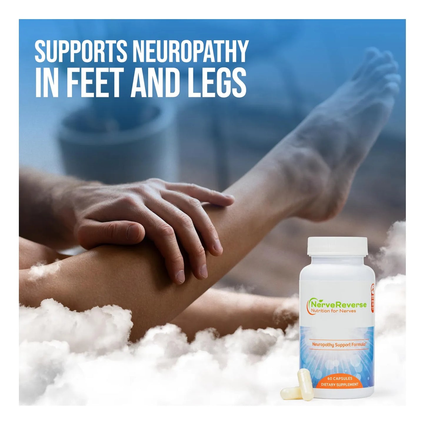 NerveReverse Neuropatía Support Formula Ácido Alfa Lipoico 600 Mg Benfotiamina Vitaminas B12 B6 D3 Vegano 60 Cápsulas