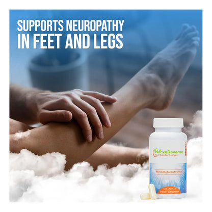 NerveReverse Neuropatía Support Formula Ácido Alfa Lipoico 600 Mg Benfotiamina Vitaminas B12 B6 D3 Vegano 60 Cápsulas