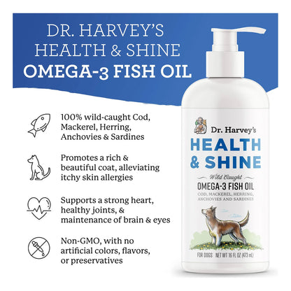 Aceite De Pescado Omega 3 Para Perros Caballa Arenque Anchoas Dr Harveys 16 Oz