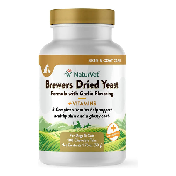 Levadura Seca Aroma Ajo Vitaminas Perros Gatos Tabletas Masticables NaturVet