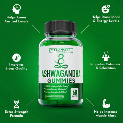 Gomitas Ashwagandha 1500 Mg Calma Estado De Ánimo Energía Y Sueño