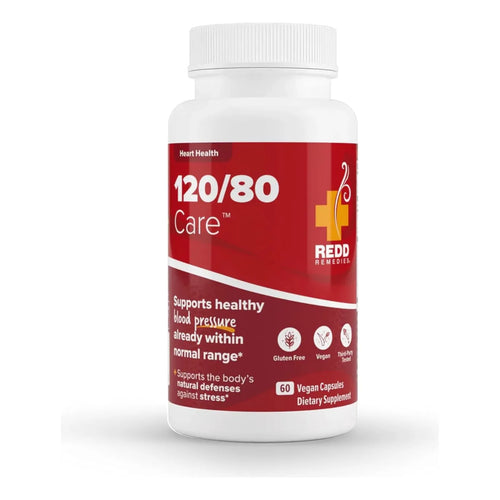 Suplemento Natural Presión Arterial 12080 Redd Remedies 60 Cápsulas Veganas Sin Gluten