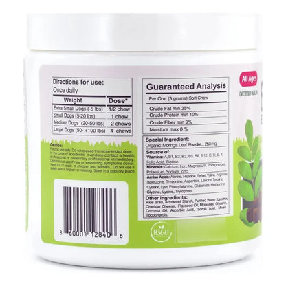 Golosinas Superalimento 6 En 1 Para Perros Con Moringa Orgánica Refuerzo Inmunológico Y Multivitamínico