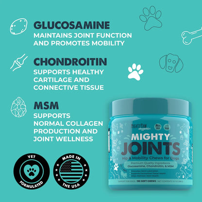 Suplemento Articular Para Perros Con Glucosamina Sabor Tocino Mejora Movilidad