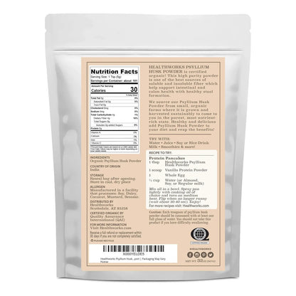 Polvo De Cascara De Psyllium Natural 454 Gramos Healthworks Para Digestión Y Bienestar