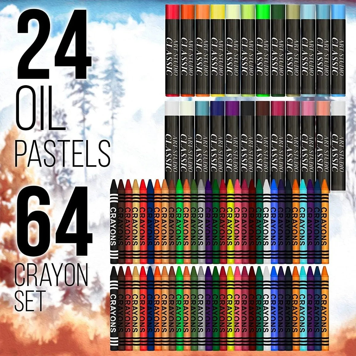 Set De Arte 162 Piezas Mega Caja Madera US Art Ideal Para Principiantes Y Profesionales