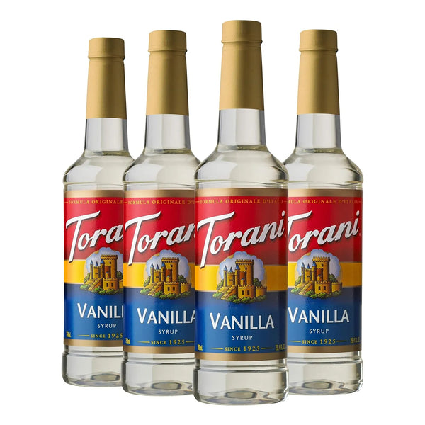 Jarabe De Vainilla Torani 25.4 Onzas Paquete De 4 Sabores Naturales Y Versatilidad