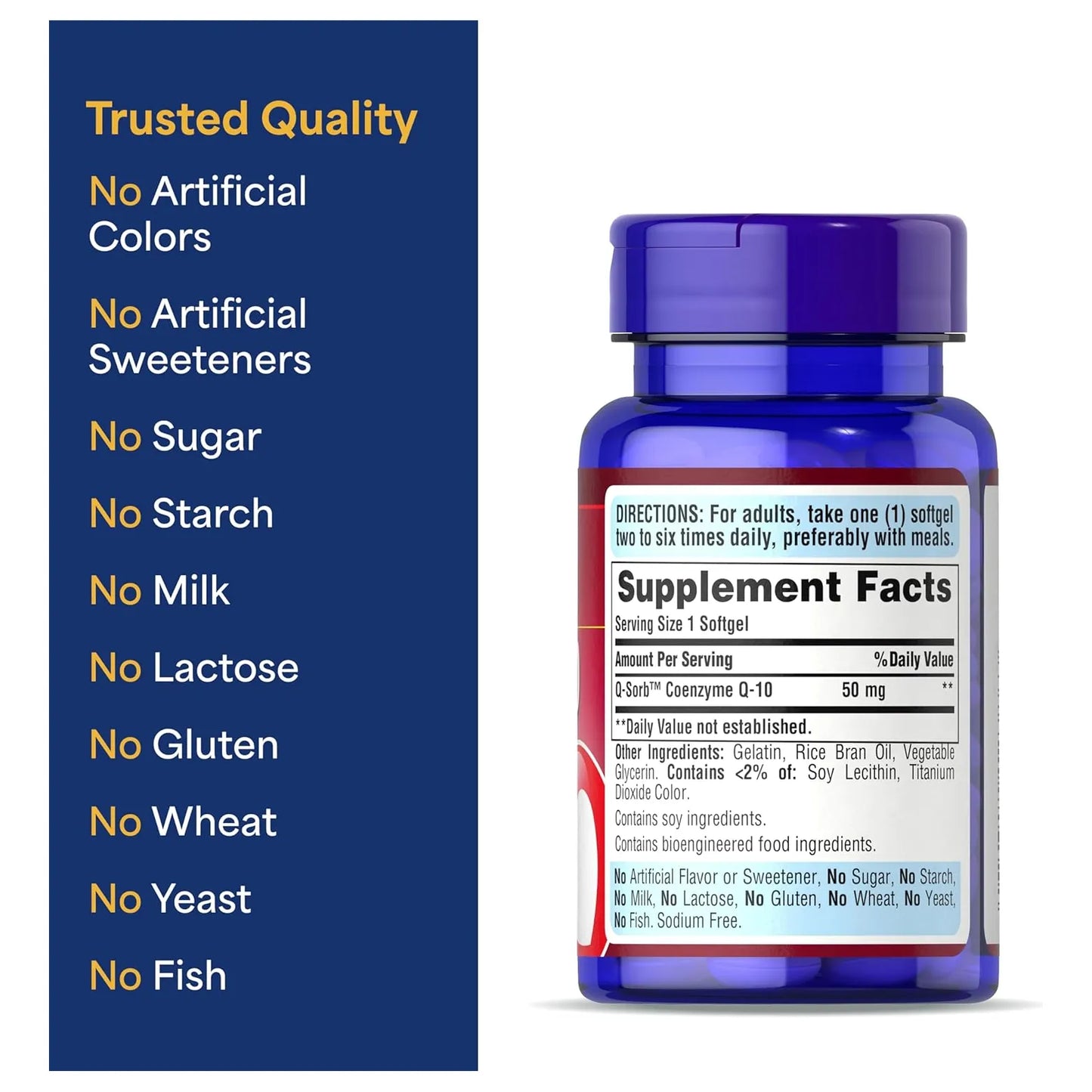Coq10 50 Mg Puritan'S Pride Suplemento Cardiaco 100 Capsulas Blandas