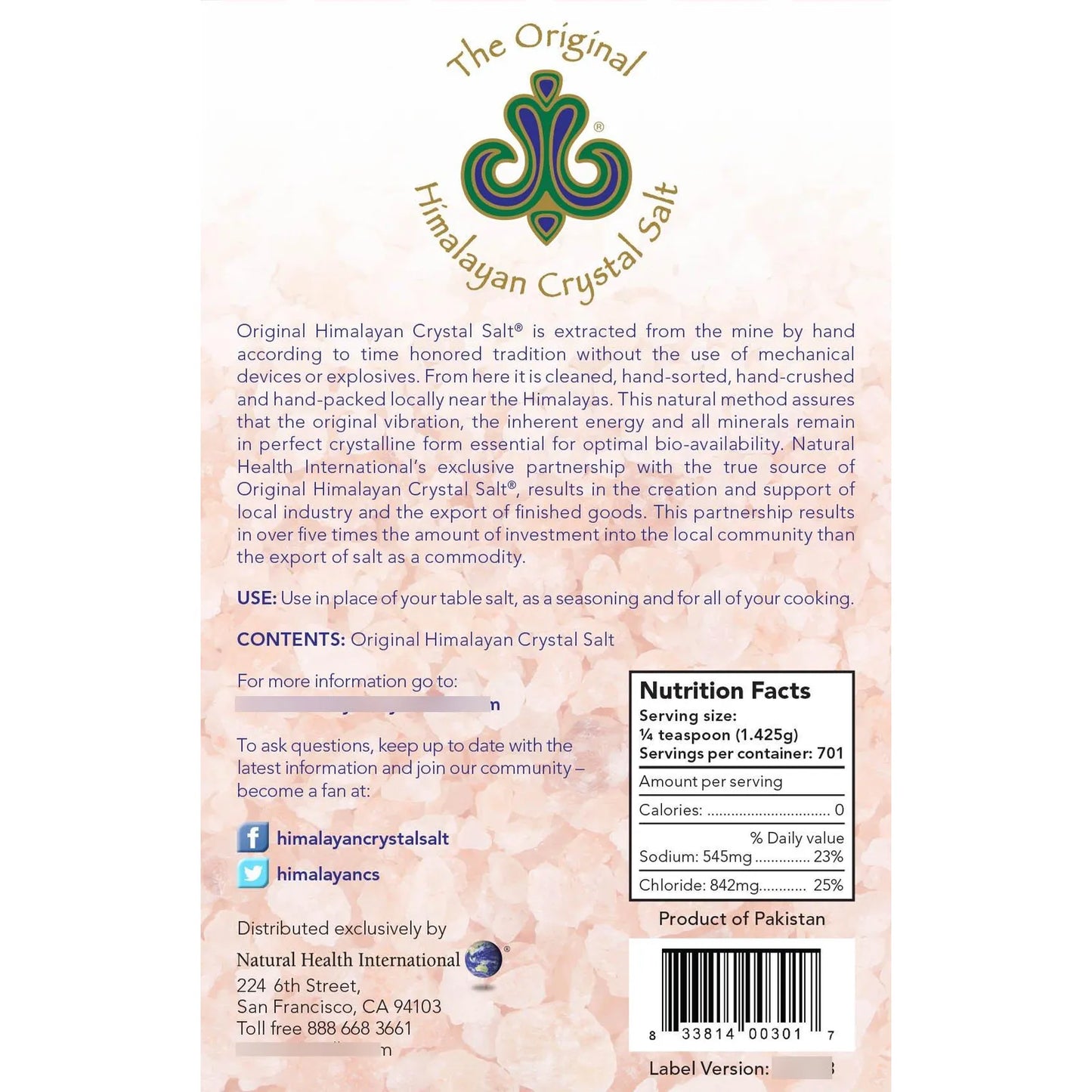 Cristal De Sal Del Himalaya Granulada Fina Para Cocinar Y Salud